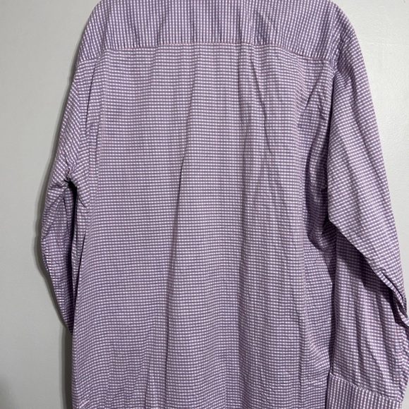 Bugatchi Classic Fit Men’s Dress Shirt 100% Cotton Blue & Pink Plaid - Picture 2 of 4